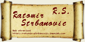 Ratomir Štrbanović vizit kartica